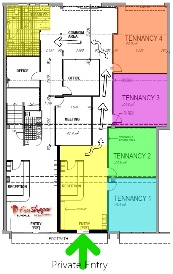 Tenancy layout colored
